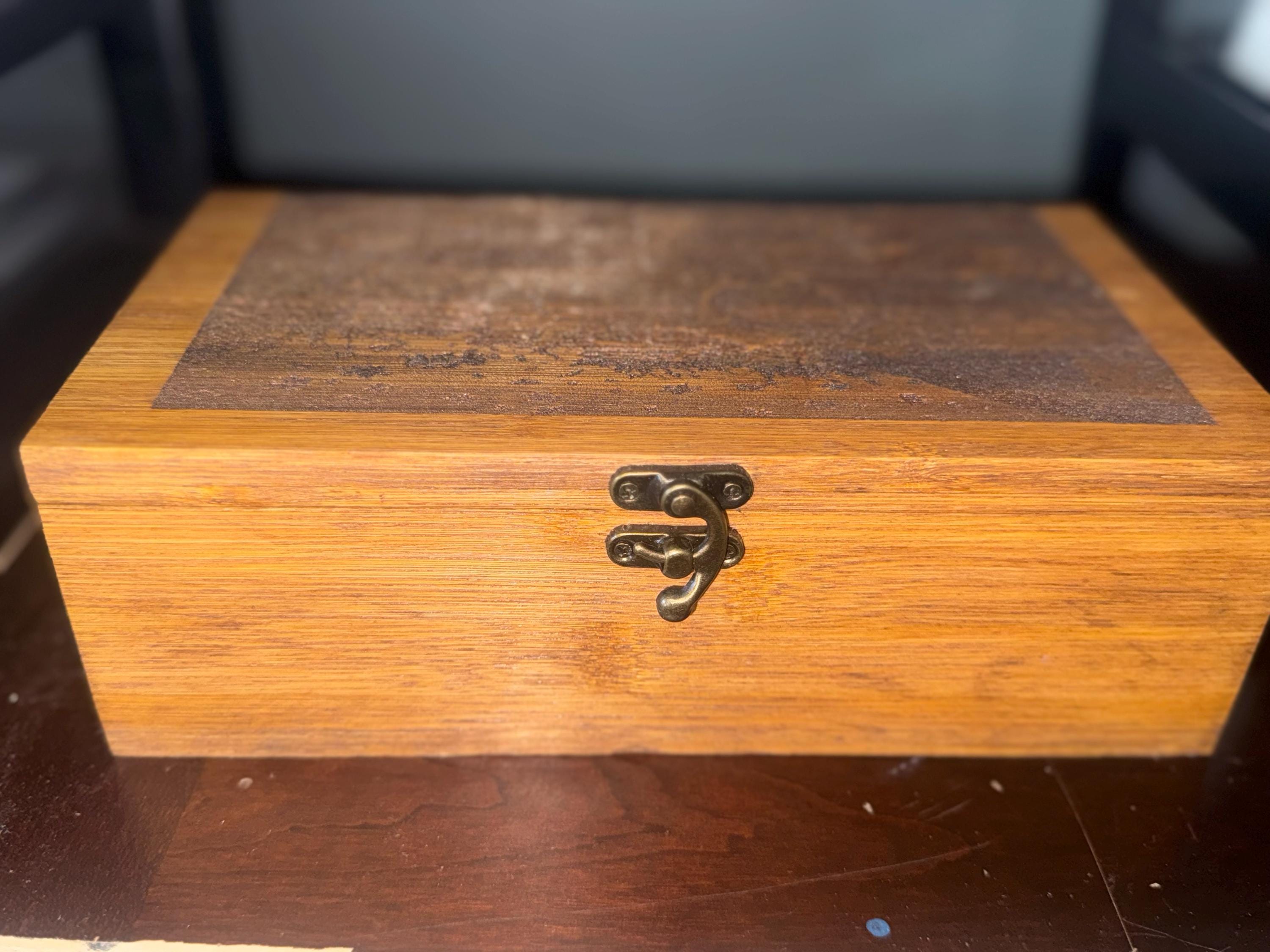 Cipher Wooden Keepsake Box – Puzzle & Key Shadow Work Keepsake Box