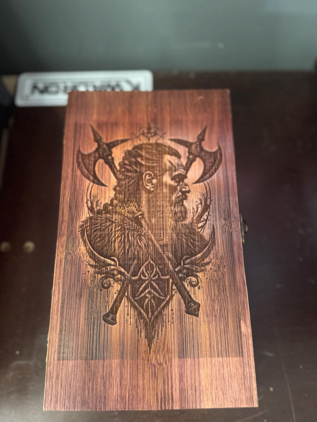Einherjar Wooden Keepsake Box – Norse Mythology Warrior Spirit Shadow Work Box