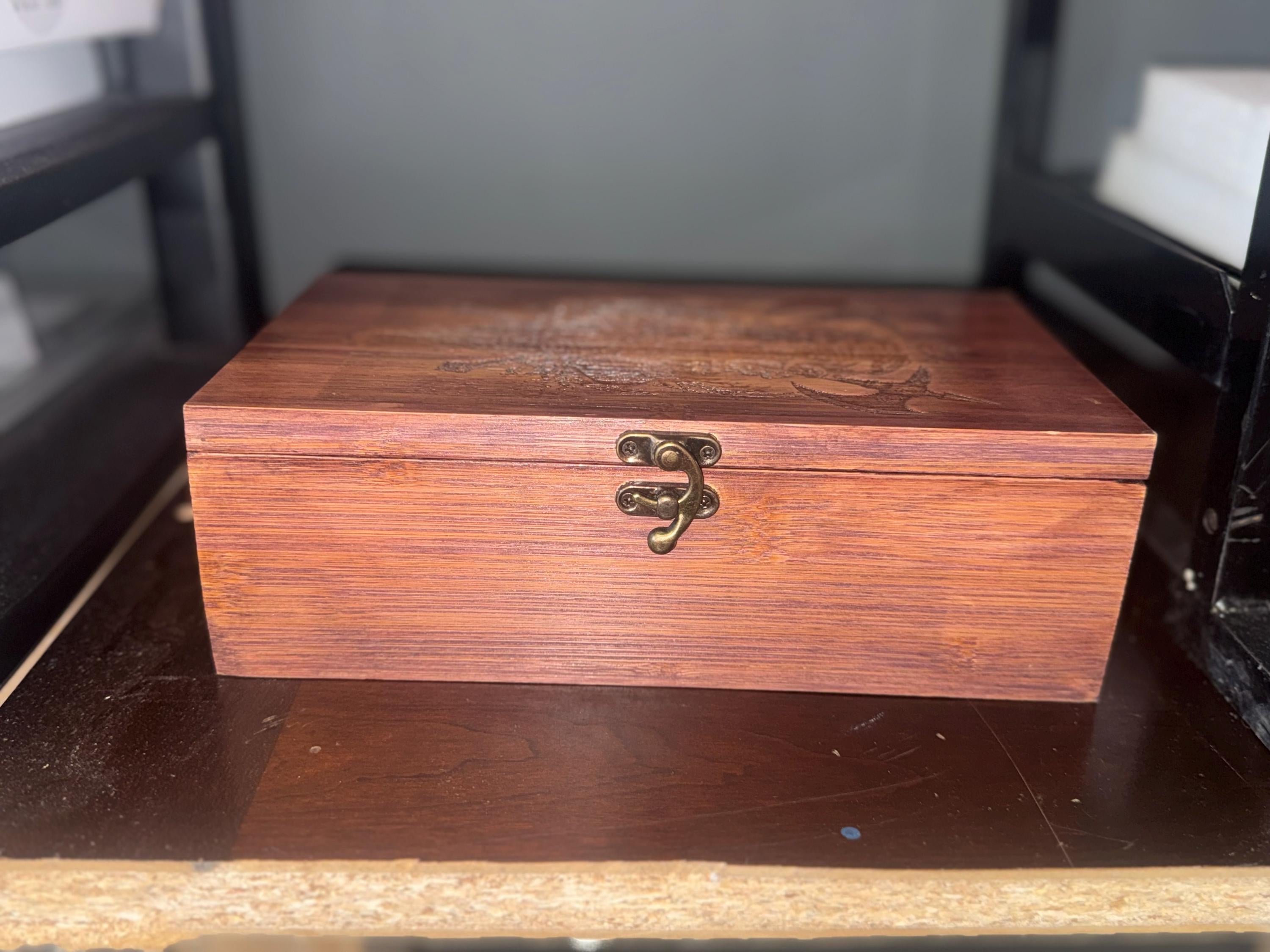 Einherjar Wooden Keepsake Box – Norse Mythology Warrior Spirit Shadow Work Box