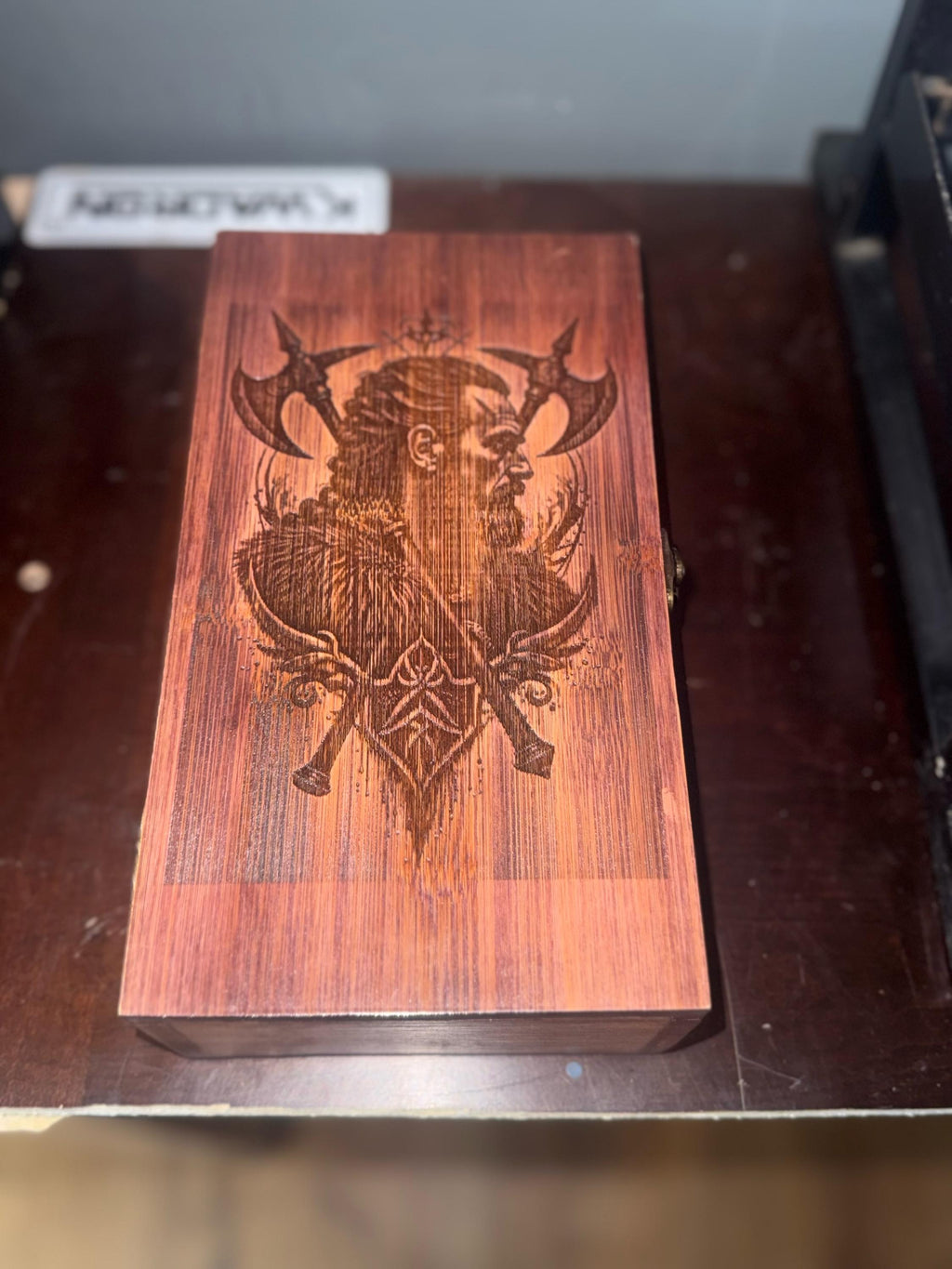 Einherjar Wooden Keepsake Box – Norse Mythology Warrior Spirit Shadow Work Box