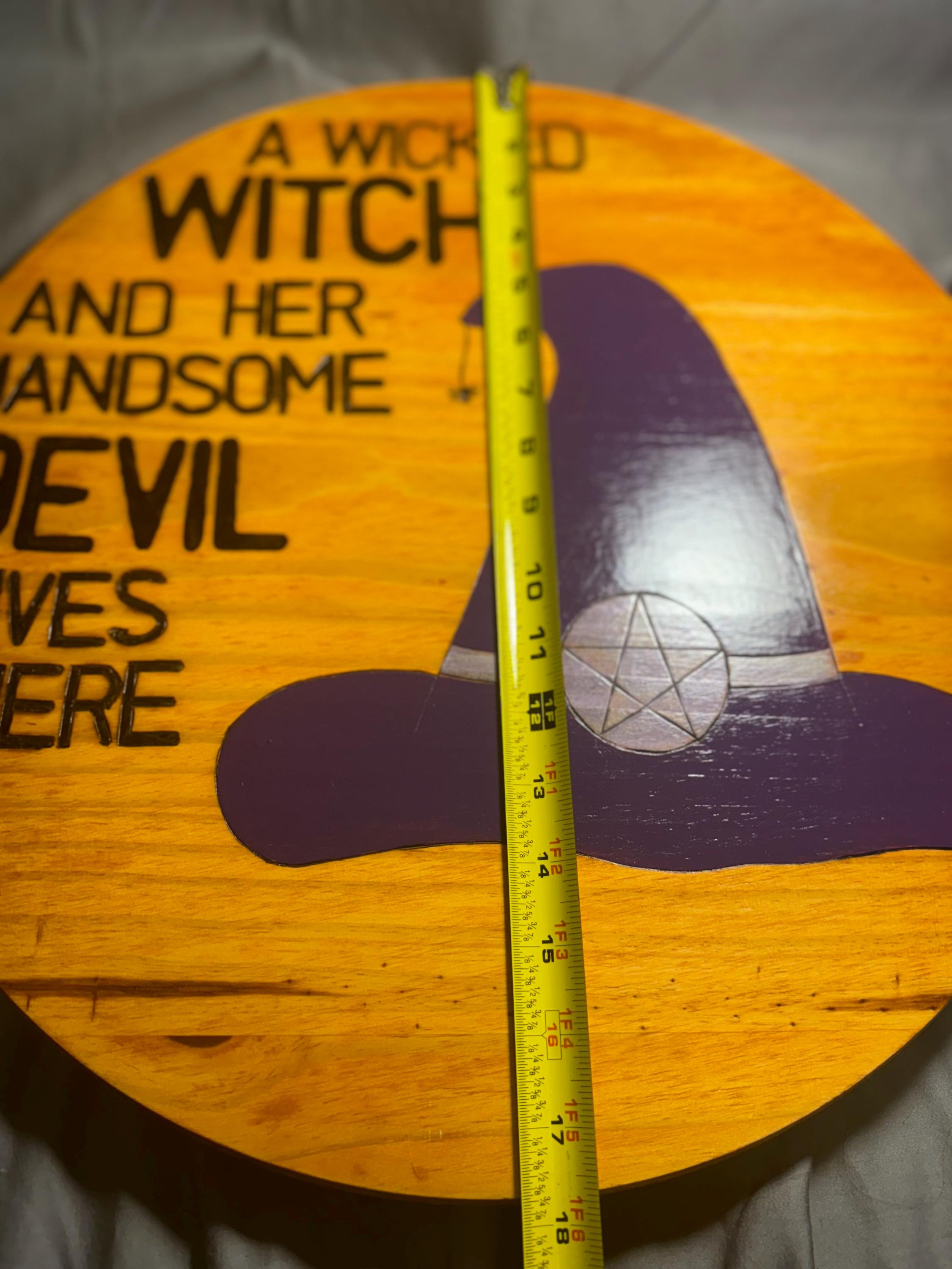 Handmade Witchy Pine Sign: Hand Burned & Stained