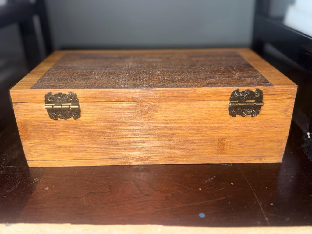 Cipher Wooden Keepsake Box – Puzzle & Key Shadow Work Keepsake Box