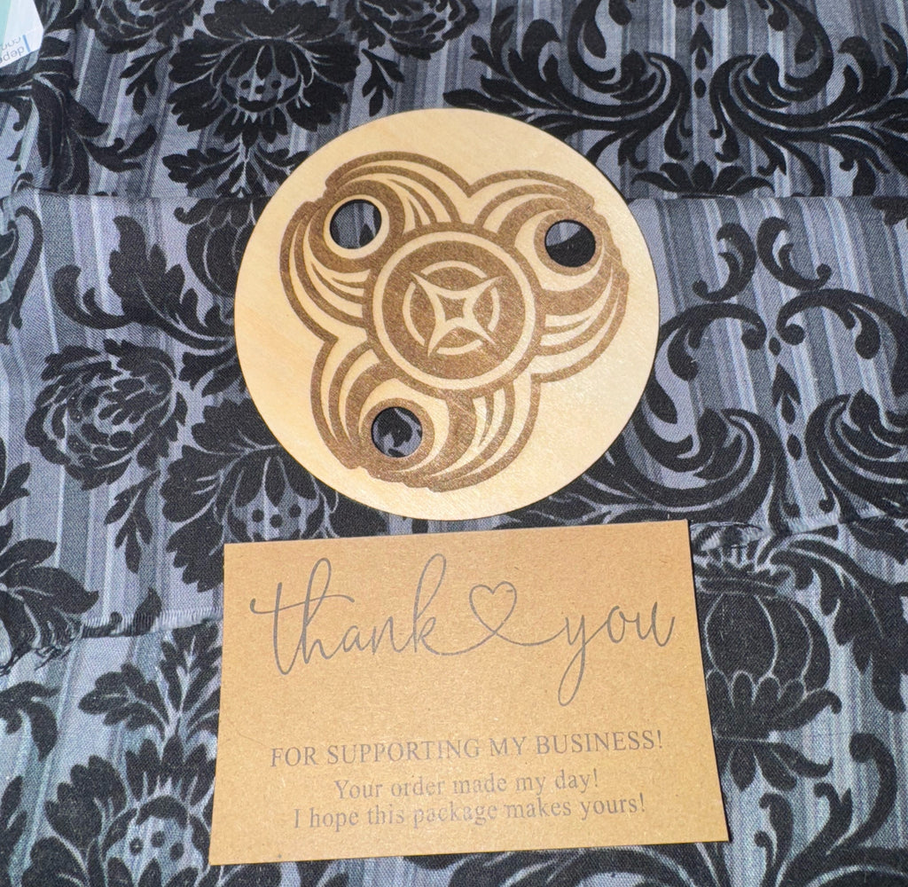 Handcrafted Wooden Sphere Holder - Triple Moon Design