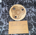 Handcrafted Wooden Sphere Holder - Triple Moon Design