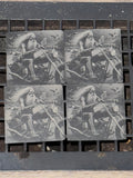 Skeleton Biker Slate Coaster Set – 4 Piece