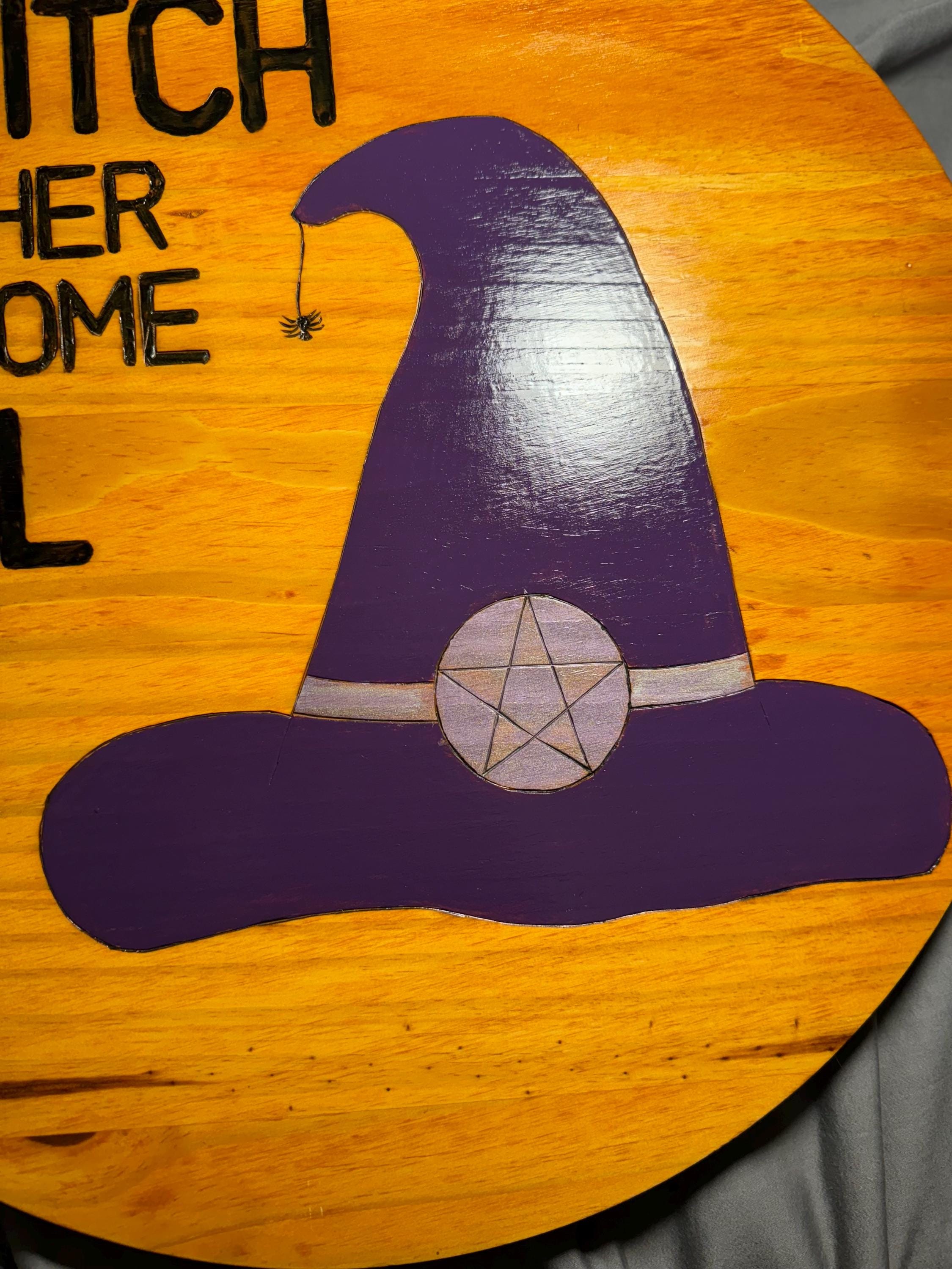 Handmade Witchy Pine Sign: Hand Burned & Stained