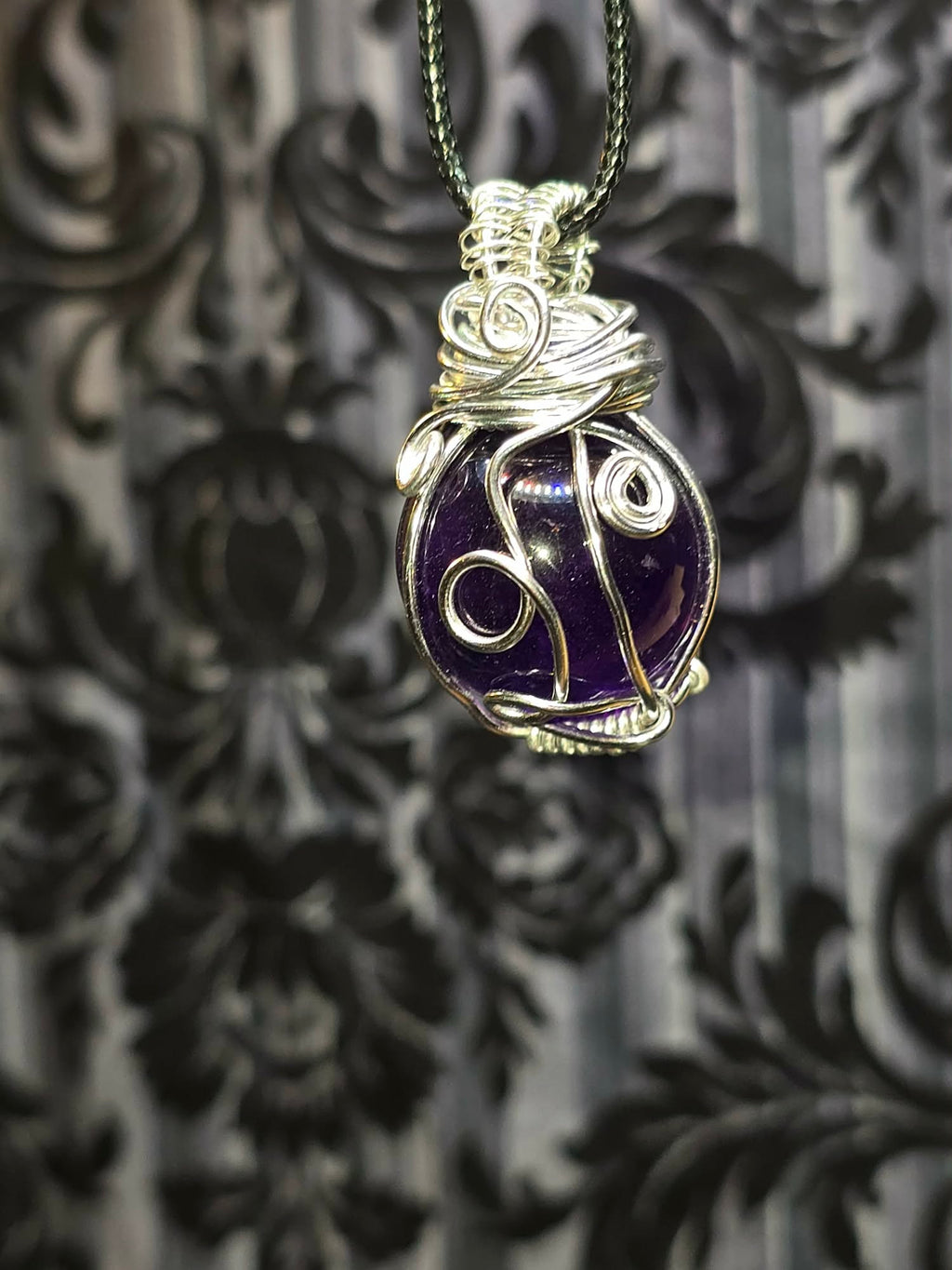 Purple Fluorite Sphere Pendant