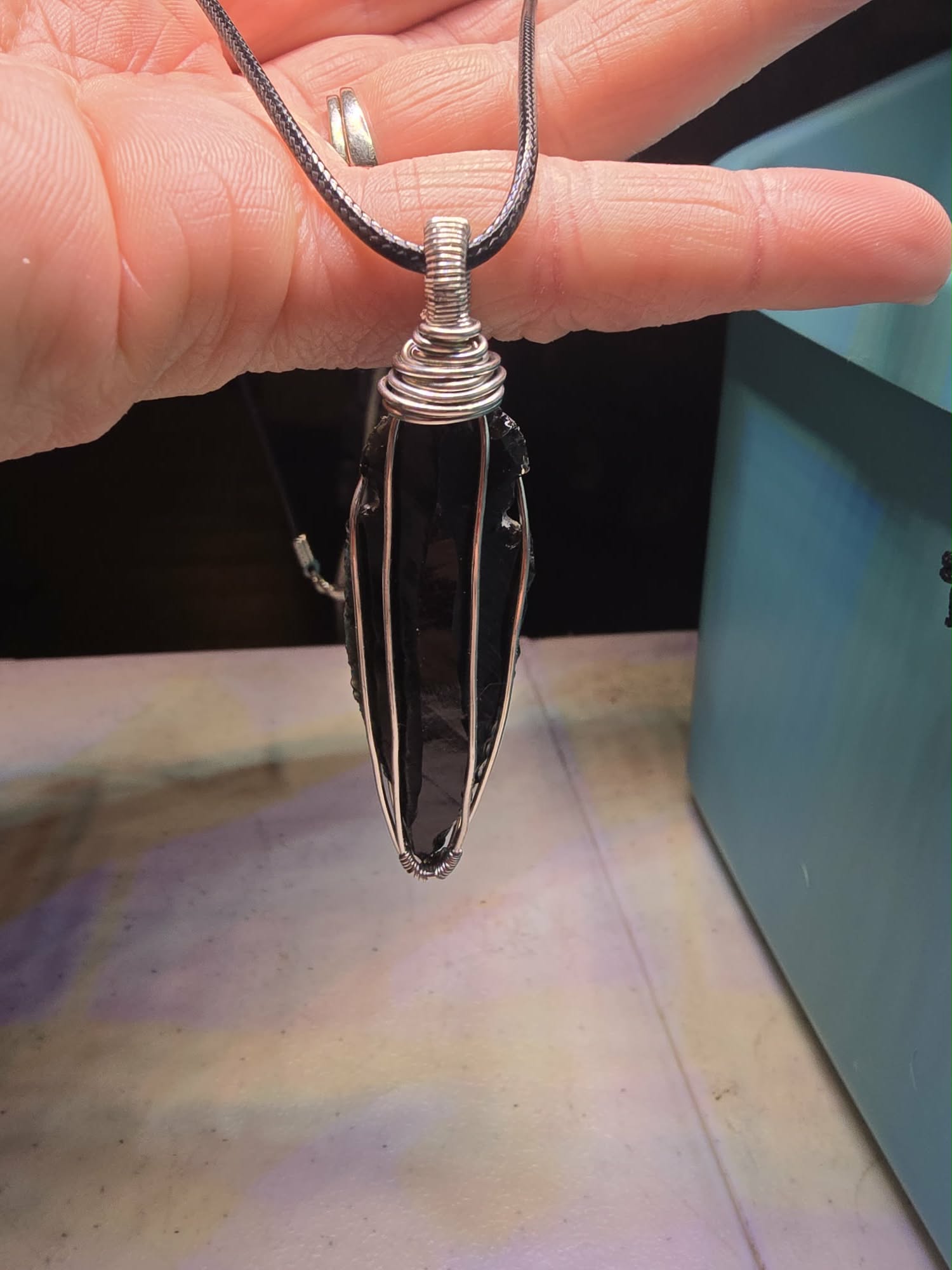 Obsidian Arrowhead Pendant