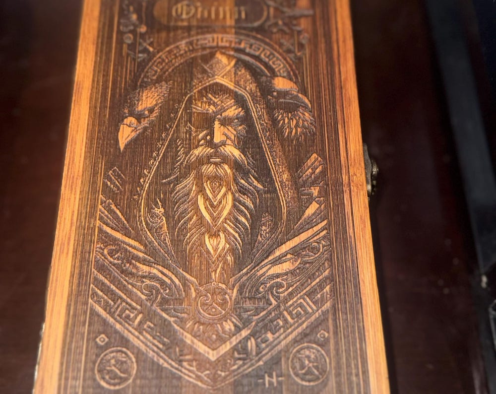 Odin Wooden Keepsake Box – Norse God of Wisdom